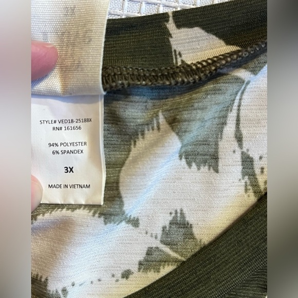 Sew in Love Floral Green and Cream Women's Tiered Dress Size 3X - Picture 5 of 12